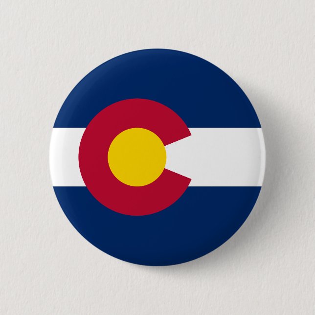 Badge Rond 5 Cm Colorado State Flag (Devant)