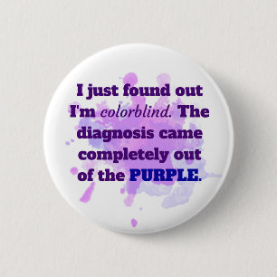 Badge Rond 5 Cm Colorblind Funny Joke Purple Blue
