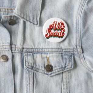 Badge Rond 5 Cm Coloré Anti Social Anti Social
