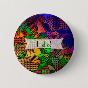 Badge Rond 5 Cm Coloré personnalisé, texturé géométrique Abstrait