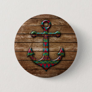 Badge Rond 5 Cm Colorful Anchor