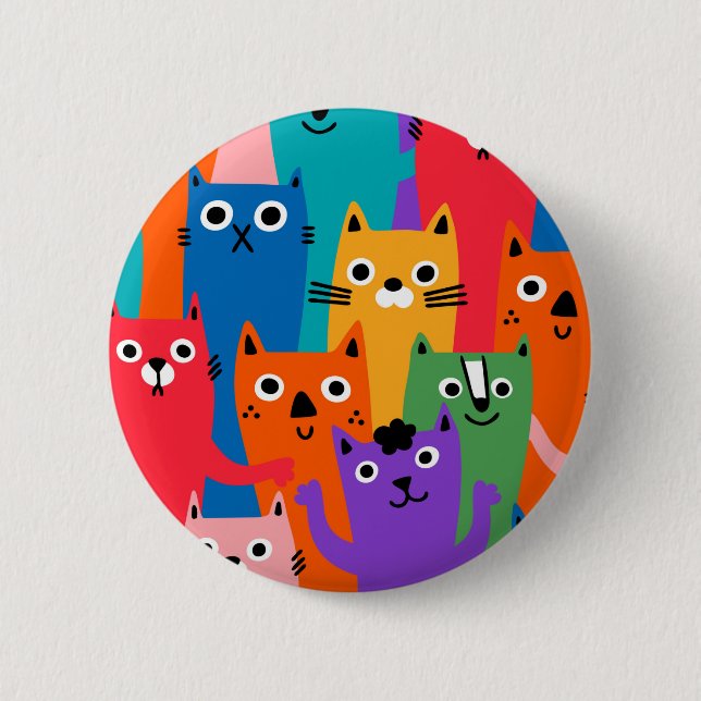 Badge Rond 5 Cm Colorful cats (Devant)