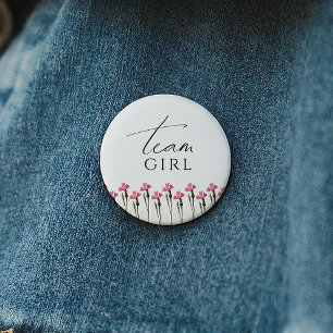 Badge Rond 5 Cm Colorful Fleur sauvage Genre Reveal Team Girl