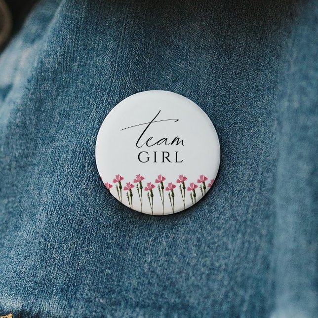 Badge Rond 5 Cm Colorful Fleur sauvage Genre Reveal Team Girl (Créateur téléchargé)