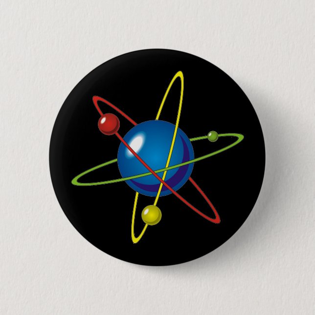 Badge Rond 5 Cm Colorful Model of the Atom (Devant)