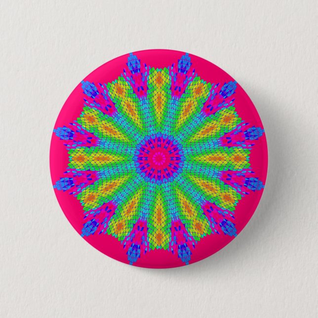 Badge Rond 5 Cm Colorful Radial Pattern: (Devant)