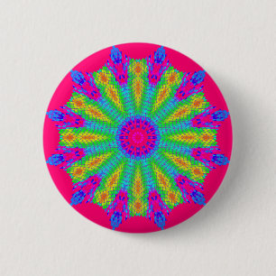 Badge Rond 5 Cm Colorful Radial Pattern: