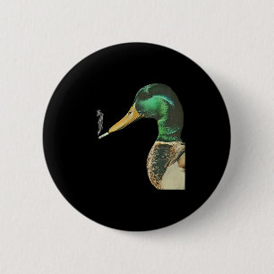 Badge Rond 5 Cm Colvert fumant une cigarette mème colvert drôle