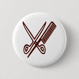 Badge Rond 5 Cm Comb & Ciseaux - Coiffeur