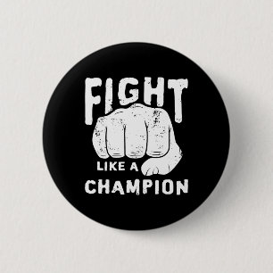 Badge Rond 5 Cm Combat Boxe Kickboxing Match Combattant Arts Marti