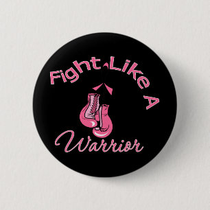 Badge Rond 5 Cm Combat comme un cancer du sein de guerrier