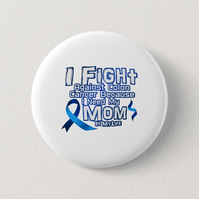 Badge Rond 5 Cm Combat contre le cancer du colon pour la maman (Devant)