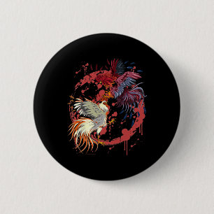 Badge Rond 5 Cm Combat de Coq Poulet Nouveauté Cadeau d'Agriculteu