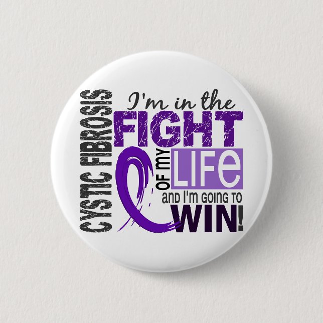 Badge Rond 5 Cm Combat de ma mucoviscidose de la vie (Devant)