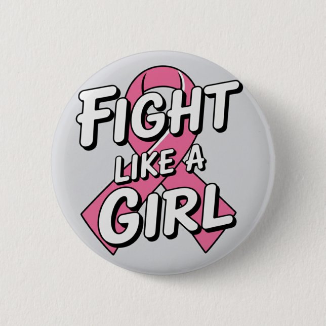 Badge Rond 5 Cm Combats Comme une Fille | Conception pour la sensi (Devant)