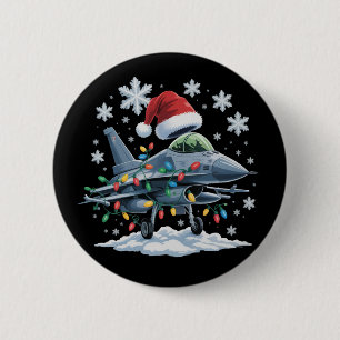 Badge Rond 5 Cm Combattant à réaction drôle Noël militaire vacance