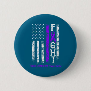 Badge Rond 5 Cm Combattant du syndrome de Turner drapeau américain