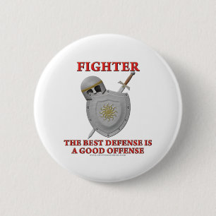 Badge Rond 5 Cm Combattant : La meilleure défense