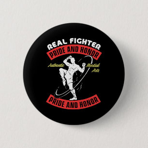 Badge Rond 5 Cm Combattant Réel Muay Thai Mma Combat Véritable Art