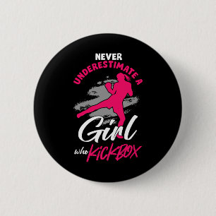 Badge Rond 5 Cm Combattante de kick-boxing Fille Kickboxing Mma Sp