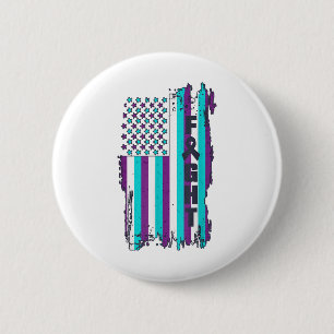 Badge Rond 5 Cm Combattez Drapeau Américain Prévention du Suicide