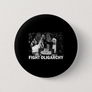 Badge Rond 5 Cm Combattez l'oligarchie Bernie Sanders et Aoc Liber