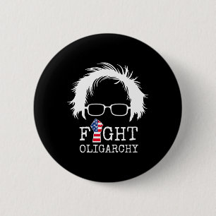 Badge Rond 5 Cm Combattez l'oligarchie Sanders et Aoc Liberté État