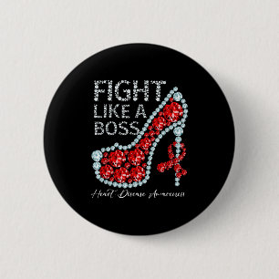 Badge Rond 5 Cm Combattre comme un patron Santé cardiaque Sensibil