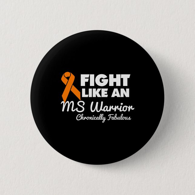 Badge Rond 5 Cm Combattre Comme Une Ms Warrior Sensibilisation Mul (Devant)