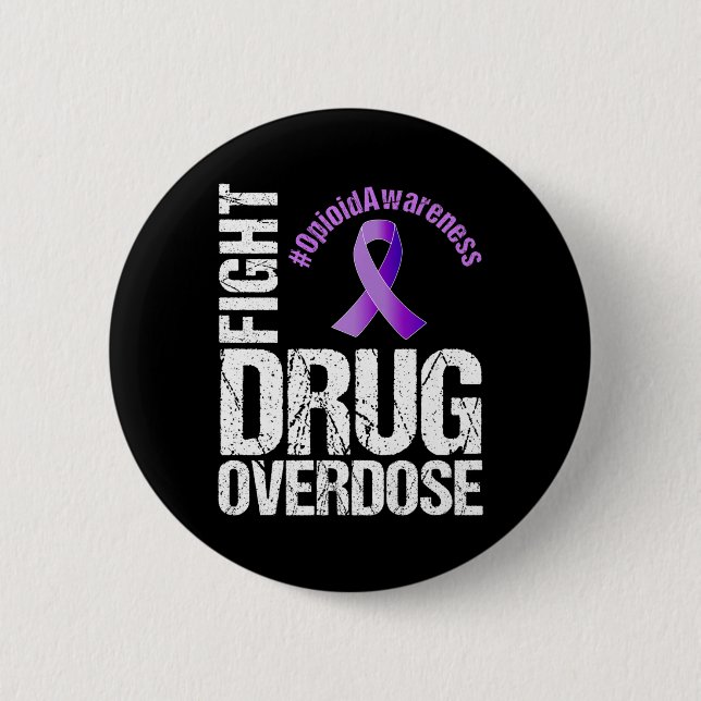 Badge Rond 5 Cm Combattre la surdose de drogue - Graphique de sens (Devant)