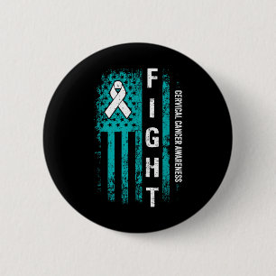 Badge Rond 5 Cm Combattre le drapeau américain Cervical Cancer Cer