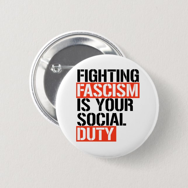 Badge Rond 5 Cm Combattre le fascisme est votre devoir (Devant & derrière)