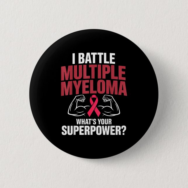 Badge Rond 5 Cm Combattre le myélome multiple superpuissance comba (Devant)