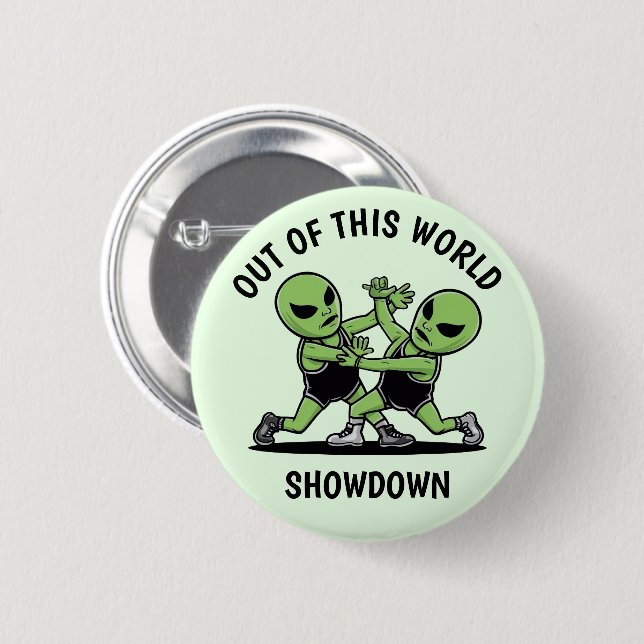 Badge Rond 5 Cm Combattre les Aliens (Devant & derrière)