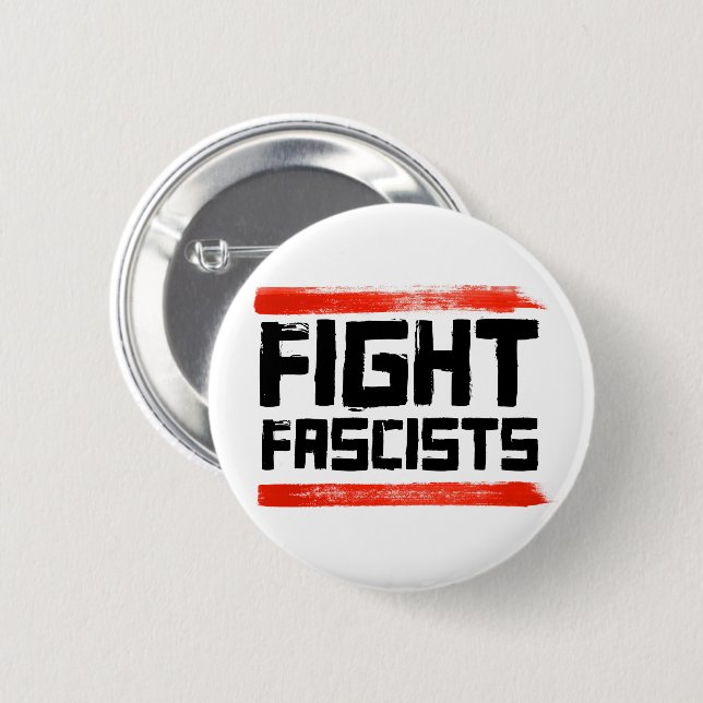 BADGE ROND 5 CM COMBATTRE LES FASCISTES (Devant & derrière)