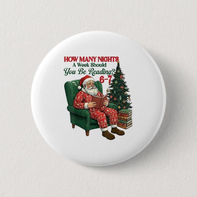 Badge Rond 5 Cm Combien de nuits par semaine devriez-vous lire 67  (Devant)