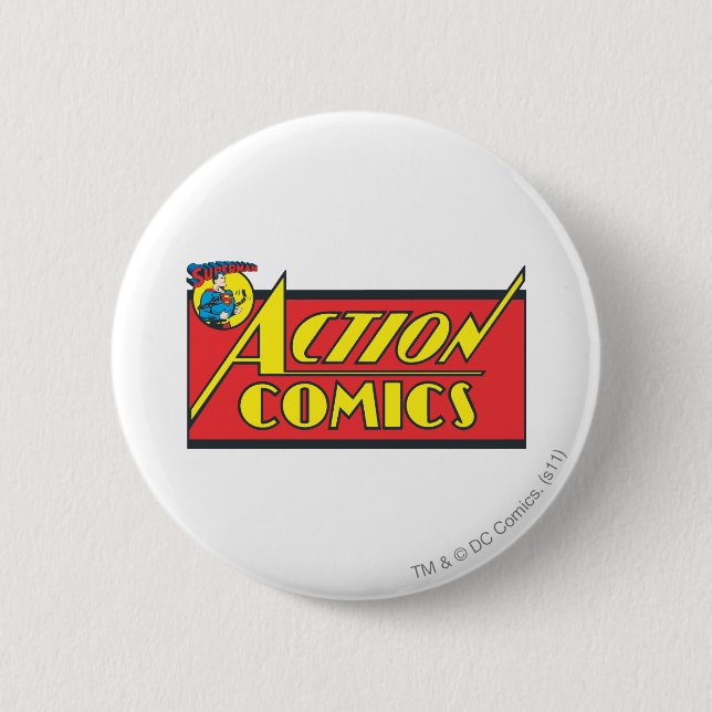 Badge Rond 5 Cm Comics d'action - Superman (Devant)
