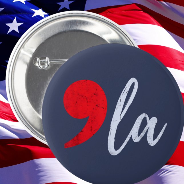 Badge Rond 5 Cm Comma La Kamala Harris 2024 Président Funny (Créateur téléchargé)