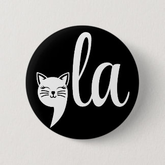 Badge Rond 5 Cm Comma La Kamala Harris - maman chat pour Kamala