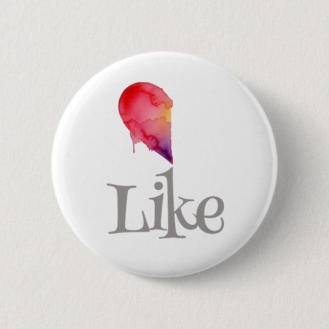 Badge Rond 5 Cm Comme - demi-cœur (Devant)