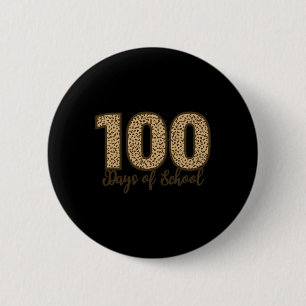 Badge Rond 5 Cm Comme Tee - shirt Cheetah Leopard 100 Jours D'Écol