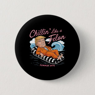 Badge Rond 5 Cm Comme Un Felon Trump 2024 Dons D'Été Drôle