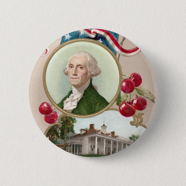 Badge Rond 5 Cm Commémoration de George Washington (Devant)