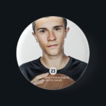 Badge Rond 5 Cm Commémoration de Preppy moderne Joueurs de l'équip<br><div class="desc">Ce design simple et moderne est composé de typographie serif et d'ajouter une photo personnalisée.</div>