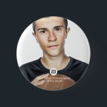 Badge Rond 5 Cm Commémoration de Preppy moderne Joueurs de l'équip<br><div class="desc">Ce design simple et moderne est composé de typographie serif et d'ajouter une photo personnalisée.</div>