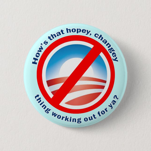 Badge Rond 5 Cm Comment cette chose de Hopey Changey établissant (Devant)