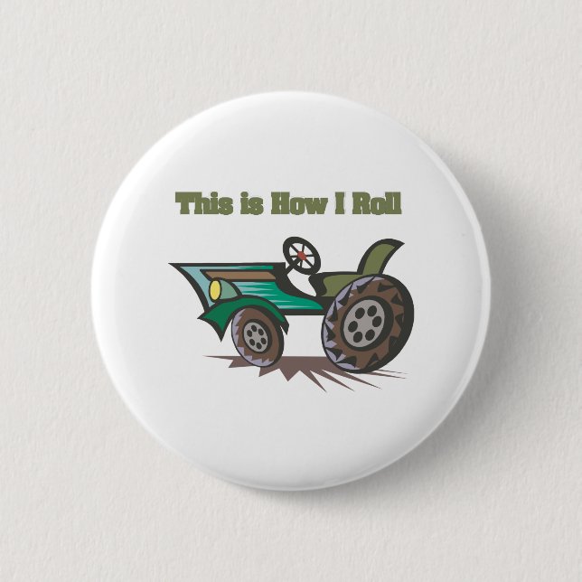 Badge Rond 5 Cm Comment faire rouler (tracteur) (Devant)
