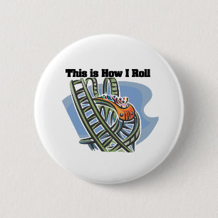 Badge Rond 5 Cm Comment je dévale (Montagnes russes)