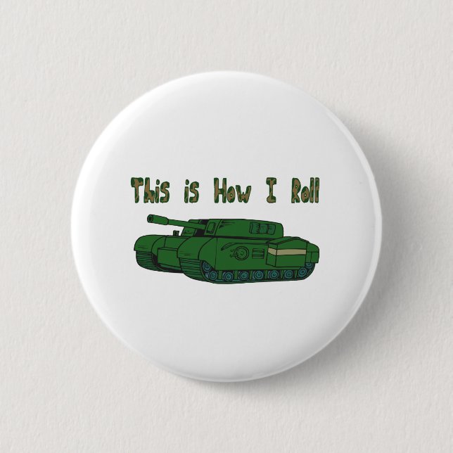 Badge Rond 5 Cm Comment je marche (char militaire) (Devant)