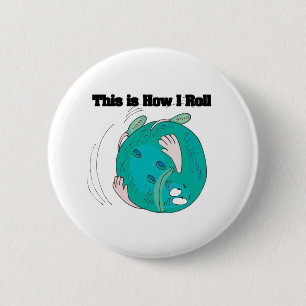 Badge Rond 5 Cm Comment je roule (Boule de bowling)